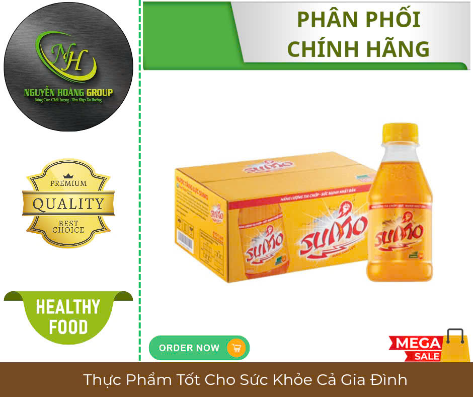 THÙNG 24 CHAI - Nước Khoáng Tăng Lực Vị Nguyên Bản SUMO Đảnh Thạnh 200ml