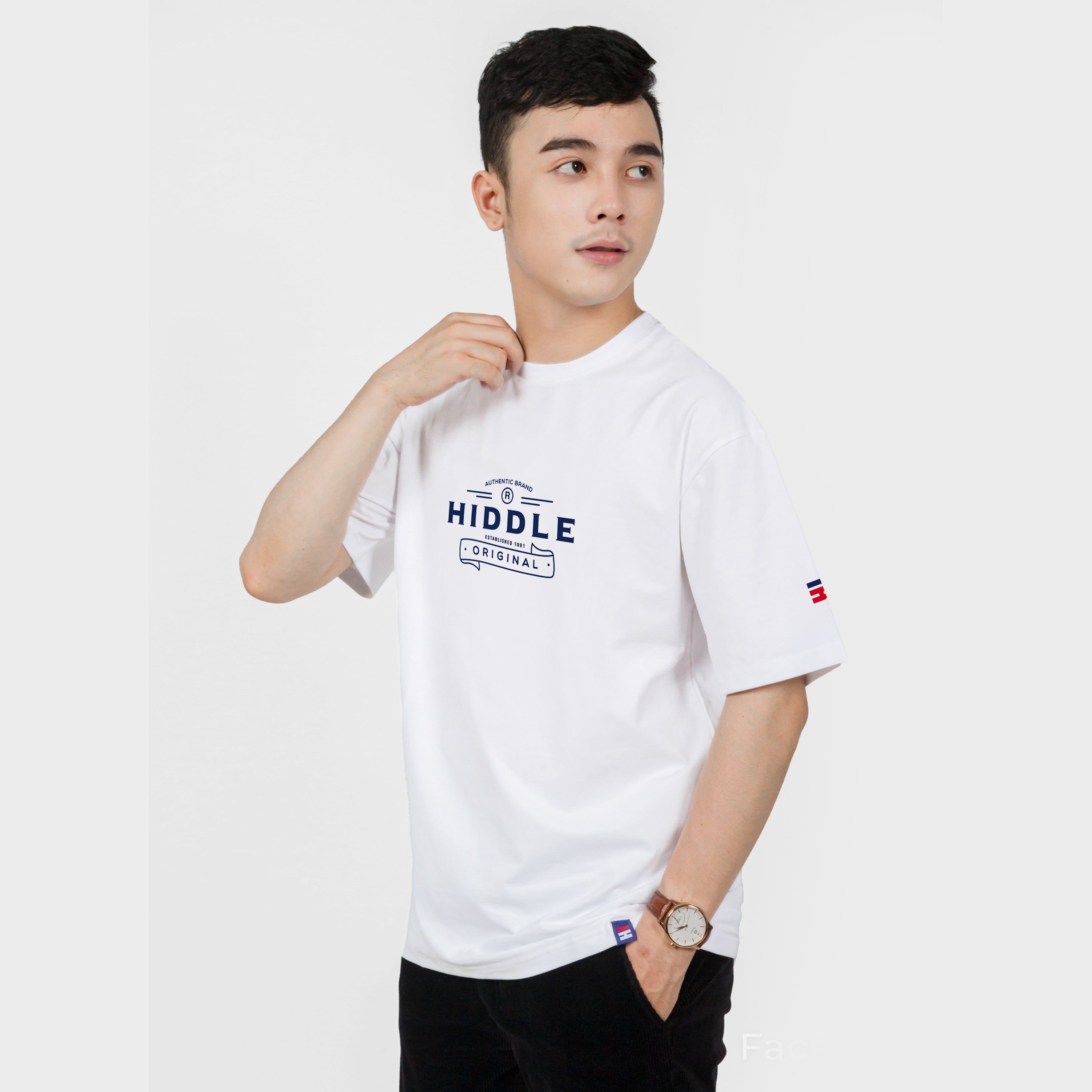 Áo thun nam không cổ form rộng cao cấp, áo phông nam HIDDLE Original | H02-T01