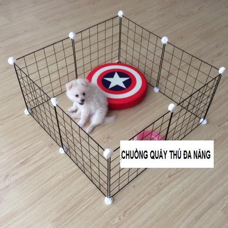 Lồng Chó, Chuồng Thú, Chuồng Thú Lắp Ghép Nuôi Thú Cưng,Tấm Lưới Thép Đã Năng- Chuồng 6 Tấm Tặng Kèm 12 Chốt