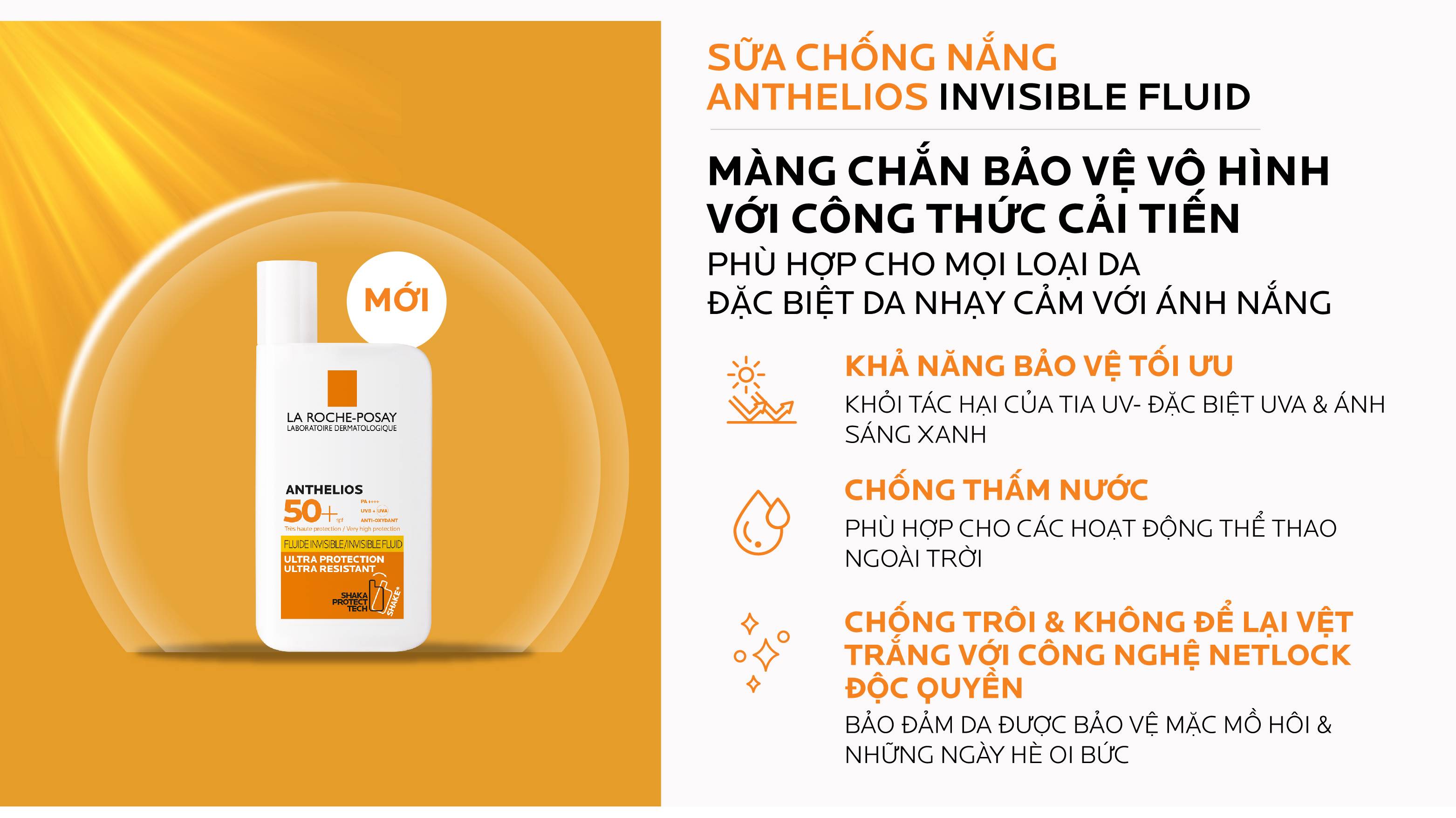 Kem chống nắng dạng sữa lỏng nhẹ không nhờn rít La Roche-Posay Anthelios  Invisible Fluid SPF 50+ 50ml - Serum Trị Mụn Doctor care