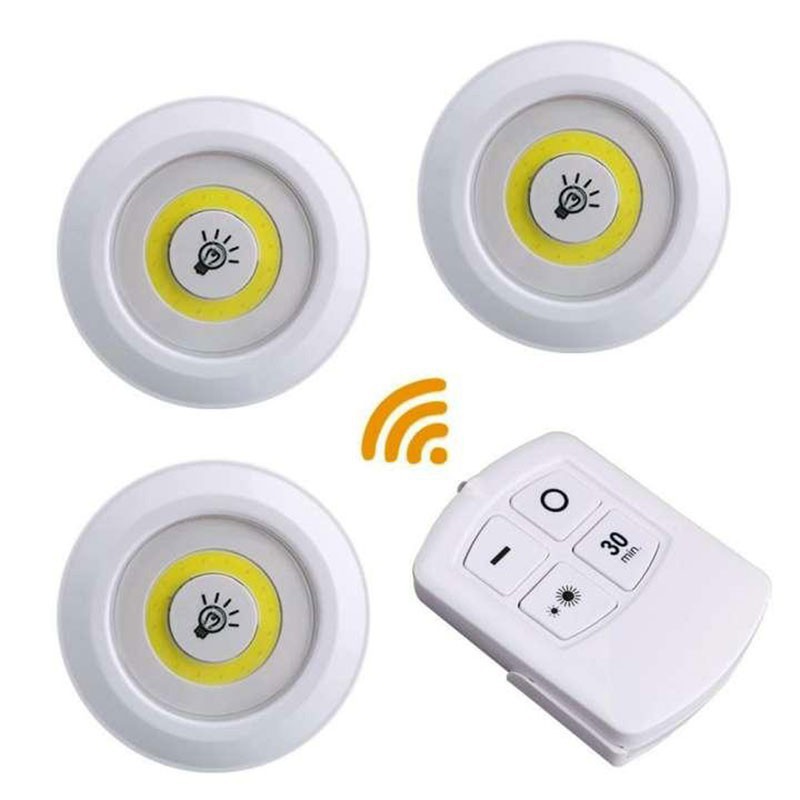 Bộ 3 đèn led dán tường có điều khiển từ xa, đèn led dán tường thông minh phòng ngủ, cầu thang - bộ 3 bóng đèn mini điều khiển từ xa