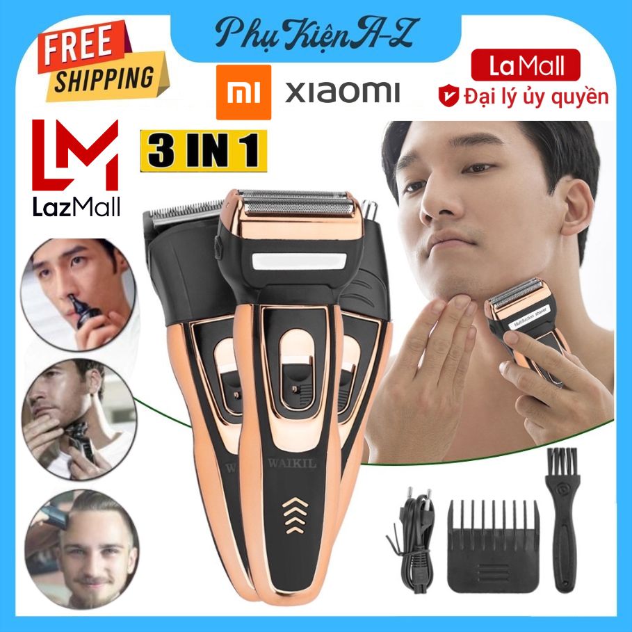 LazMaII Sale SẬP SÀN Máy Cạo Râu DaLing 9007 3 In 1 Máy Cạo Râu Xiaomi, Máy Tỉa Lông Mũi Xiaomi, Tông Đơ Cắt Tóc Thông Minh Có Thể Thay Thế Lưỡi Dao Tiện Lợi, Có Thể Sạc Khi Hết Pin.