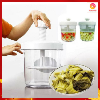 Hộp Muối Dưa Cà Việt Nhật Loại To 5L - Hàng Việt Nam Chất Lượng Cao, Âu Muối Dưa Cà - Đồ Dùng Nhà Bếp Giúp Bạn Dễ Dàng Hơn Trong Việc Muối Dưa, Cà, Hành Kiệu Ngon Đúng Điệu, Giòn Tan, Chua Chua Cay Cay