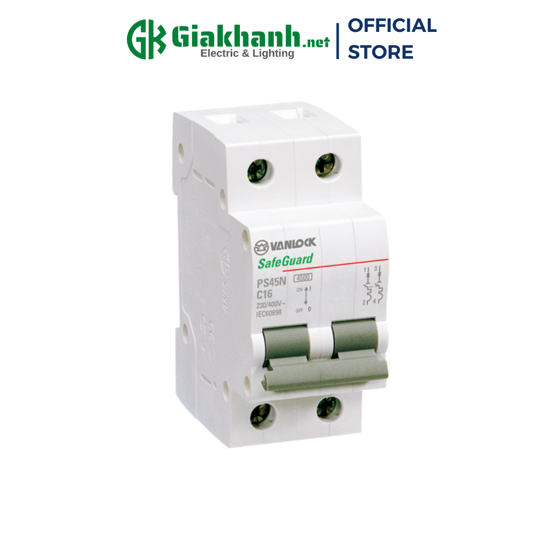 Aptomat - CB Chống Quá Tải Và Ngắn Mạch MCB Sino 2P 4.5kA 6A, 10A,16A, 20A, 25A, 32A, 40A, 50A, 63A