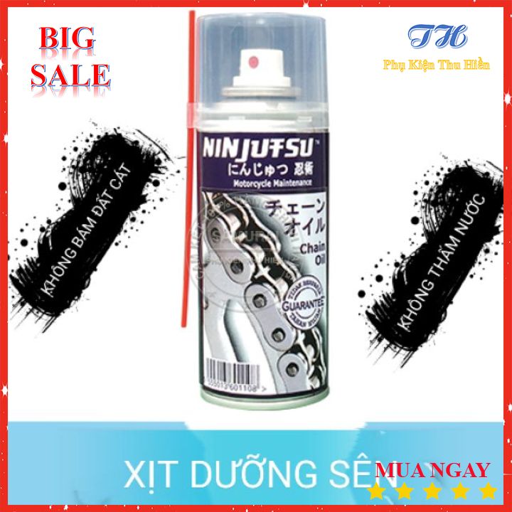 [HCM]Chai Xịt Dưỡng Sên Xe Máy NINJUFSU SAMURAI Dạng Sáp NZ002