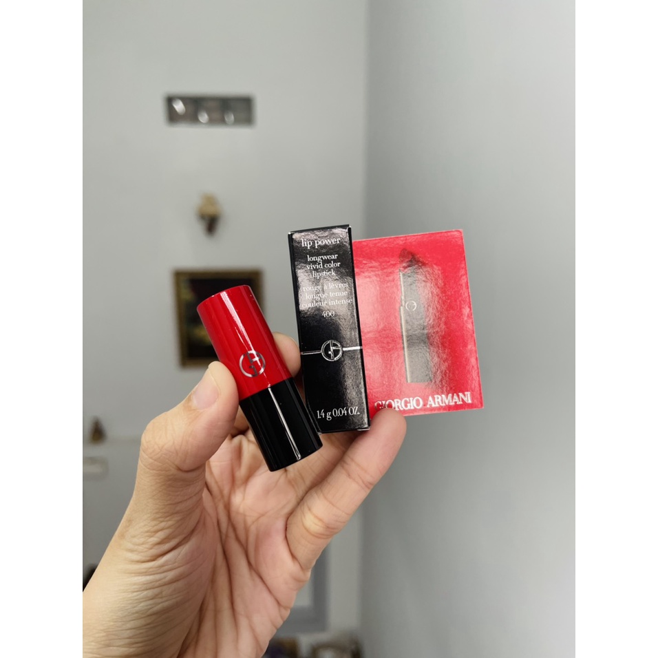 [MINISIZE 1.4G ] SON THỎI GIORGIO ARMANI LIP POWER LONG WEAR VIVID COLOR MÀU 400 - SẢN PHẨM RẤT ĐƯỢC ƯA CHUỘNG TRÊN THỊ TRƯỜNG KHÁCH YÊU TRẢI NGHIỆM THỬ NHÉ SẢN PHẨM TỐT CHẤT LƯỢNG CAO