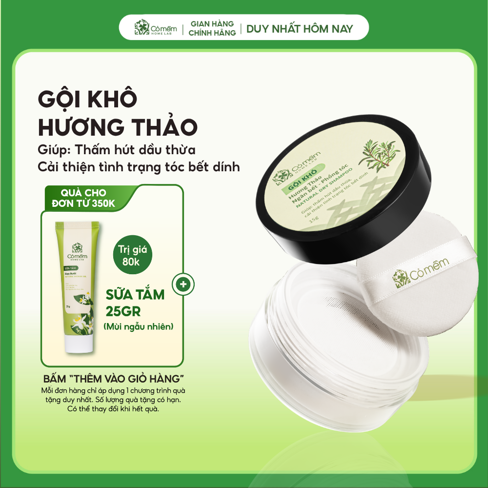 Gội Đầu Khô Hương Thảo Sạch Đầu Ngăn Bết Phồng Tóc Tức Thì Cho Mái Tóc Thơm Sạch Bồng Bềnh Tới 24h Cỏ Mềm