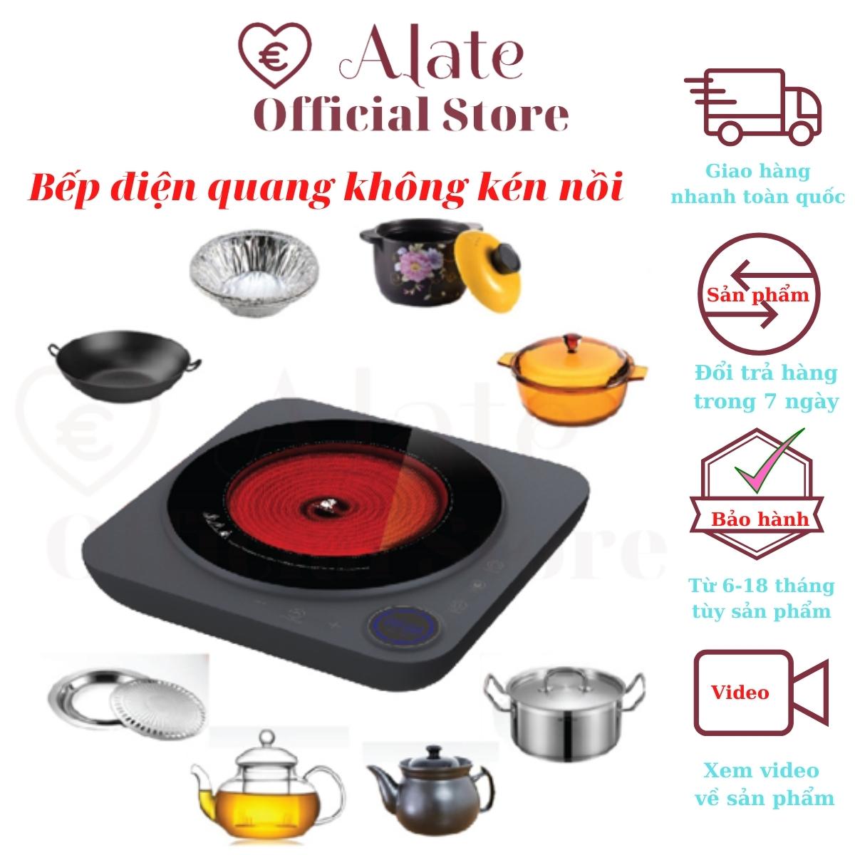 Bếp điện quang đơn Gali 2000w mặt kính không kén nồi, chọn chức năng cảm ứng thân nhựa bảo hành 12 tháng chính hãng Alate store