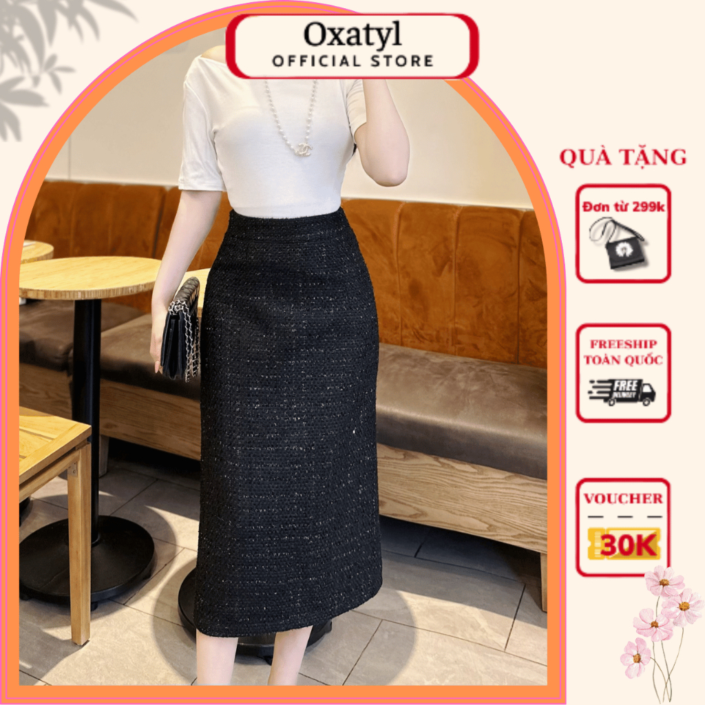 Chân váy dạ thu đông cao cấp Oxatyl V84 Chất vải dày mềm mịn, 2 lớp lót