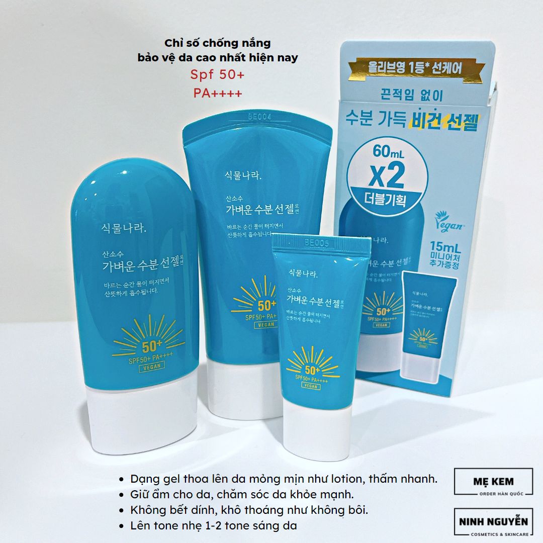 Set kem chống nắng xanh Oxygen Water 60ml+60ml +15ml