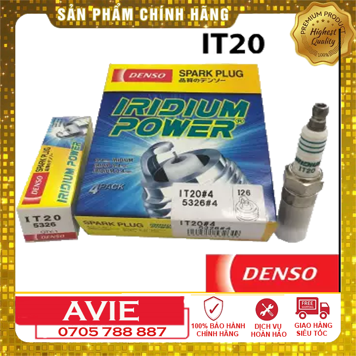 Bugi denso iridium it20 chân côn ngắn cho ford / mazda