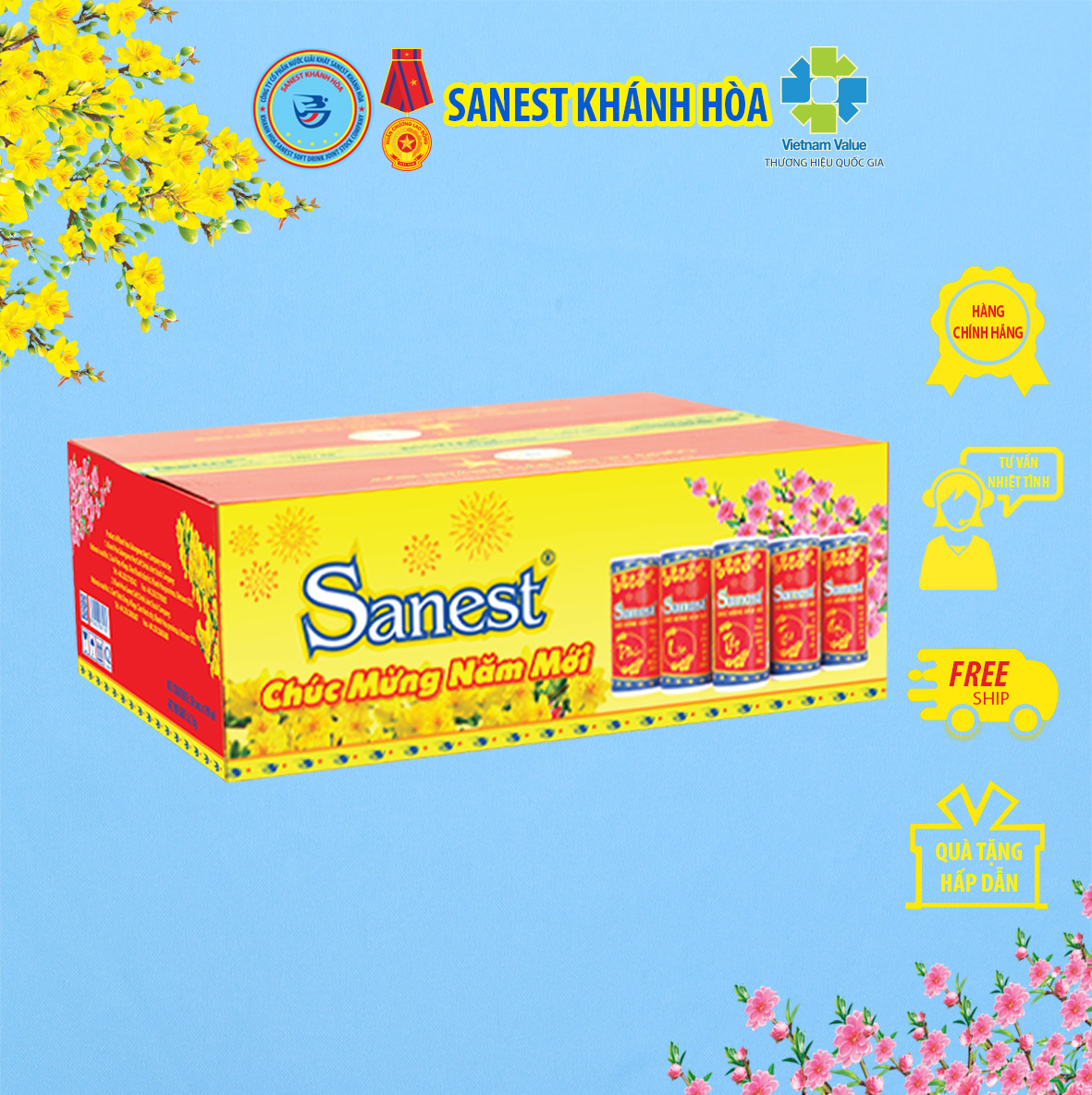 Nước yến sào khánh hòa sanest- thùng 30 lon 190ml