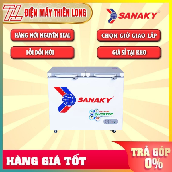Tủ đông sanaky inverter vh-2899a4k 280 lít - trả góp 0% - giao toàn quốc