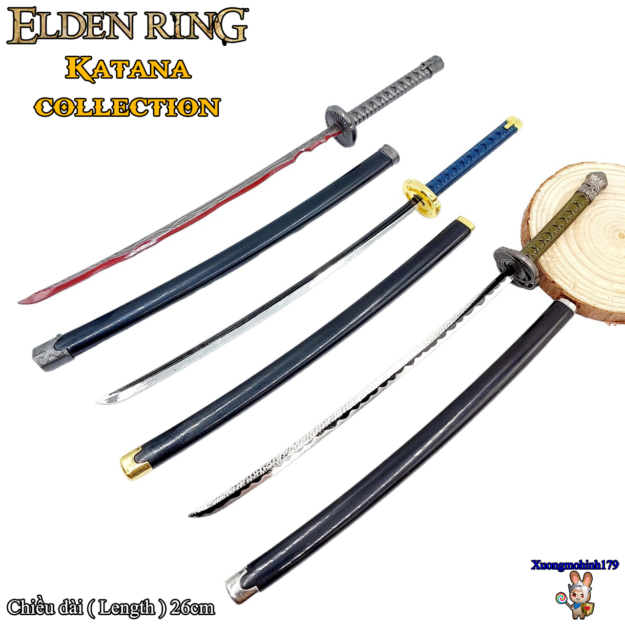 Mô hình sưu tầm Katana Elden Ring Rivers of Blood - Nagakiba - Moonveil katana kiếm kim loại 26cm