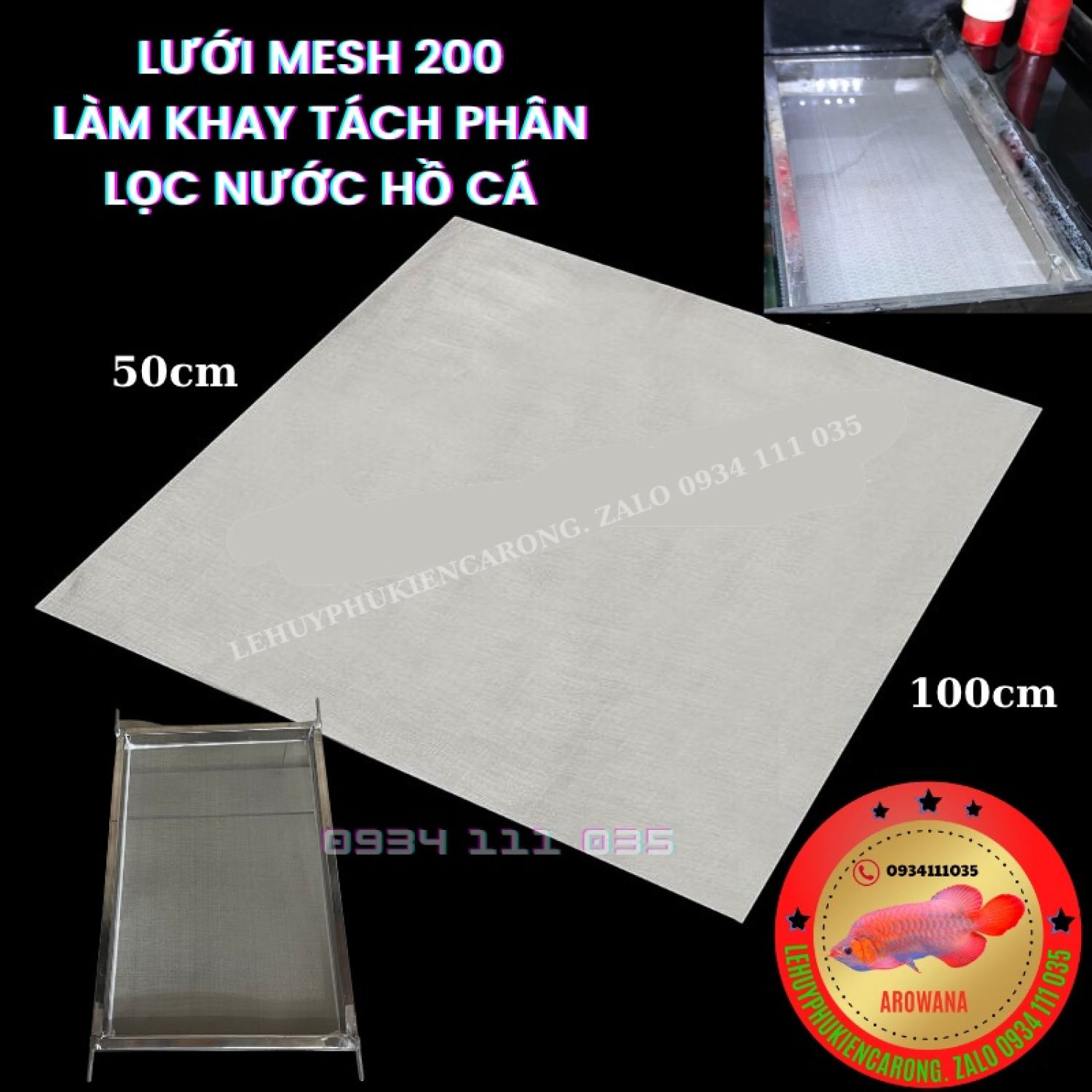 "Hoàn tiền đến 10%" Lưới Mesh Chuyên Dụng Làm Khay Tách Phân - Lọc Nước Hố Cá - INOX 304 Không Rỉ