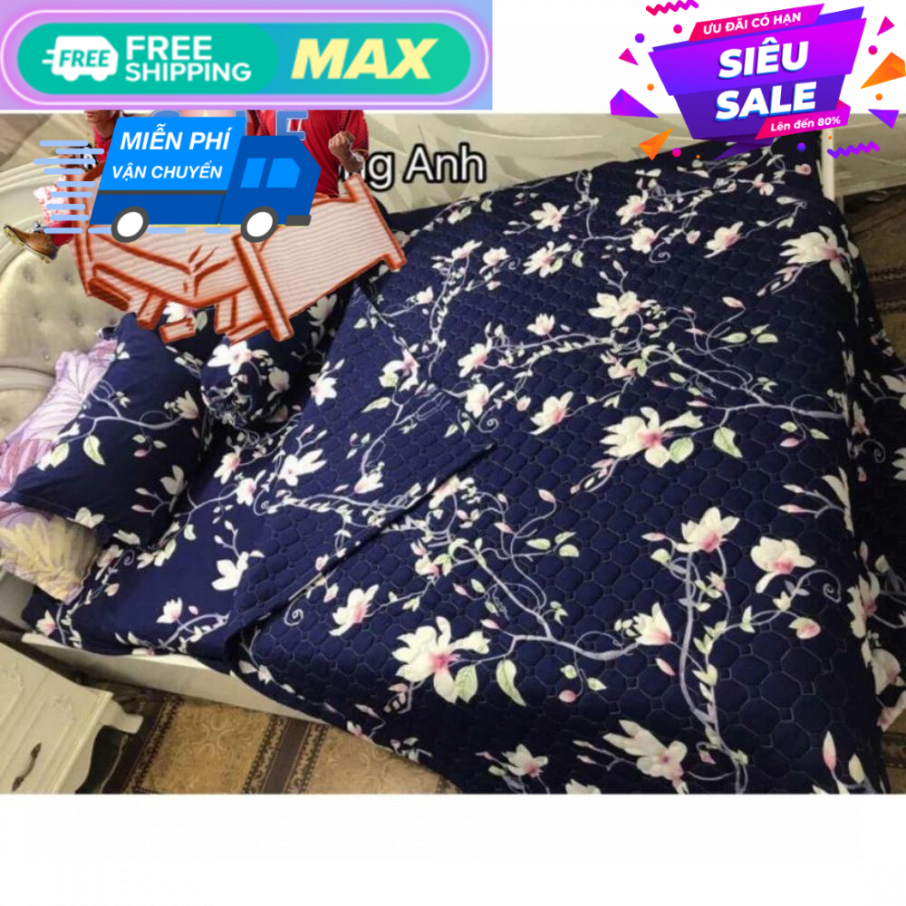 Bộ ga gối poly cotton hồng anh m6/m8