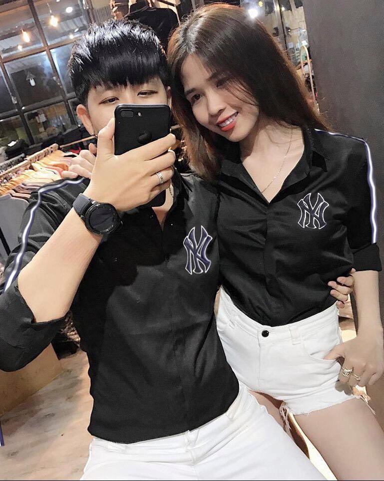 Áo sơ mi cặp đôi nam nữ cực hot thotay fashion