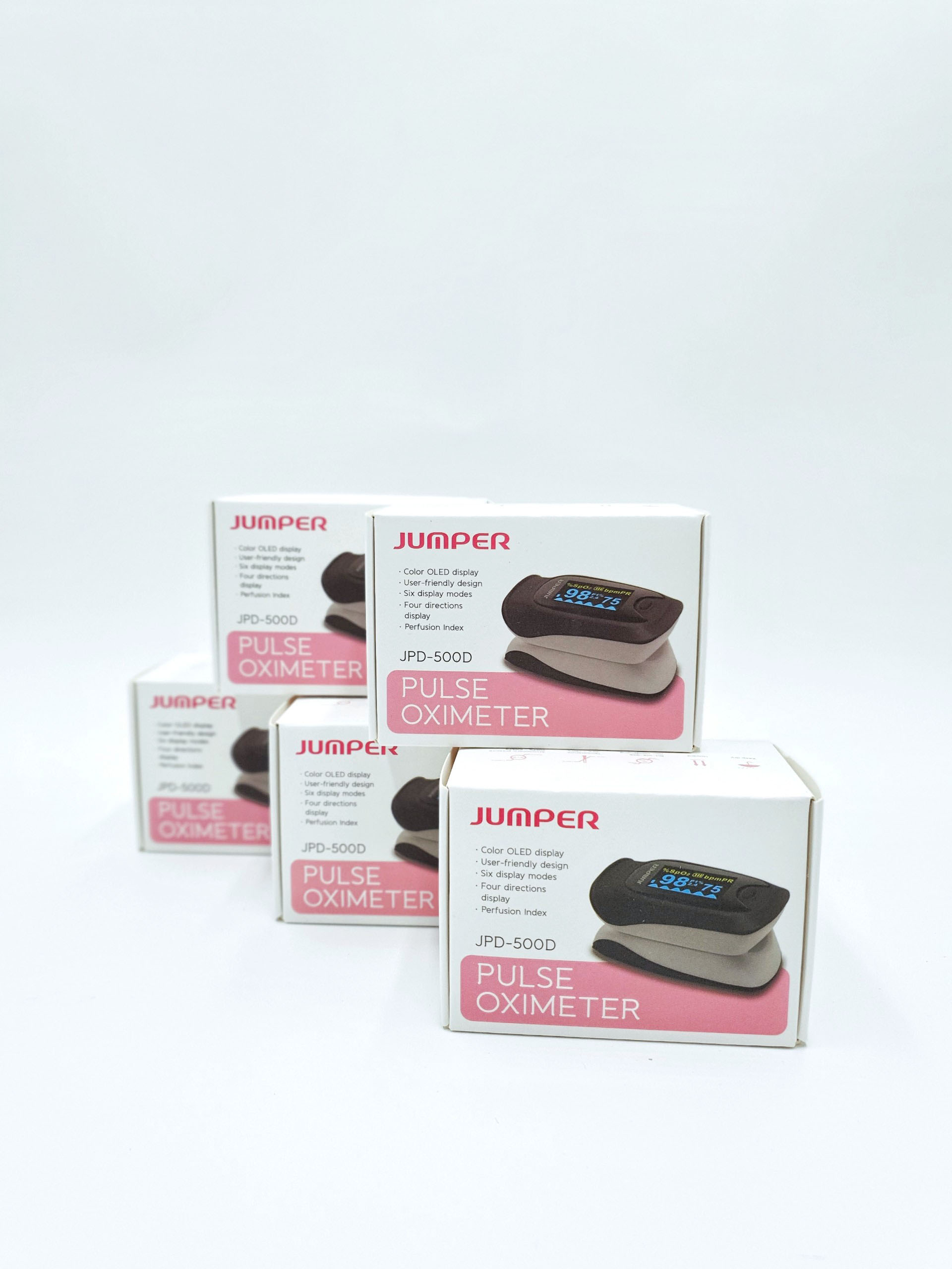 Máy đo spo2 jumper 500d - đo 3 chỉ số - bảo hành 2 năm