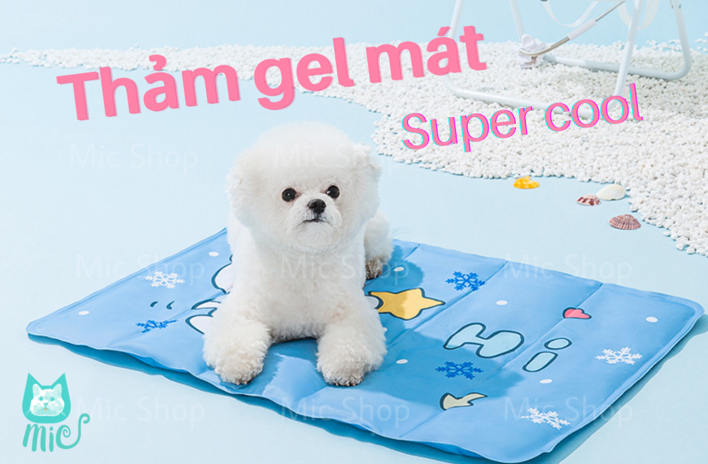 Thảm mát Thảm mát cho thú cưng – Đệm gel lạnh chống nóng cho chó mèo dễ làm sạch