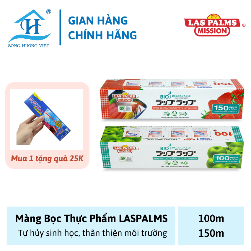 [CHÍNH HÃNG+GIÁ RẺ]  Màng bọc thực phẩm tự hủy sinh học BIO LASPALM (Sông Hương Việt)