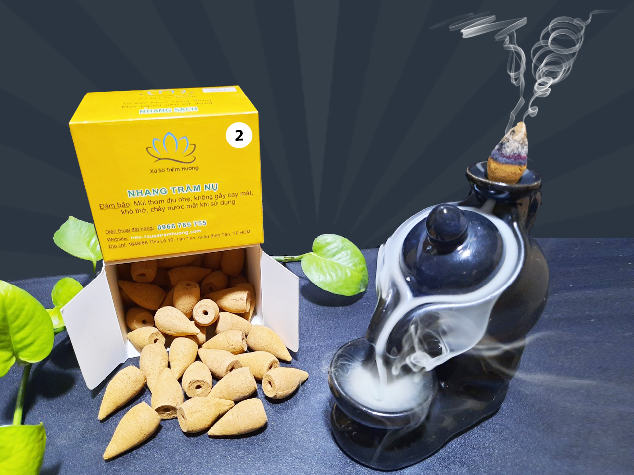 [HCM]Nhang Trầm Hương Nụ Búp Sen Loại Cao Cấp - Mùi thơm dịu nhẹ dễ chịu - hộp 45 nụ - Tặng Ngay 1 Lư Đốt Trầm