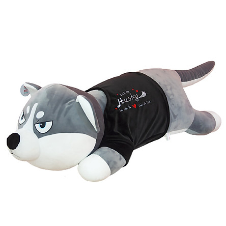 Gấu bông gối ôm chó husky, chó alaska mặc áo len quà tặng bạn gái size 70cm - 1m , gối ôm sói mặc áo, gấu bông size to