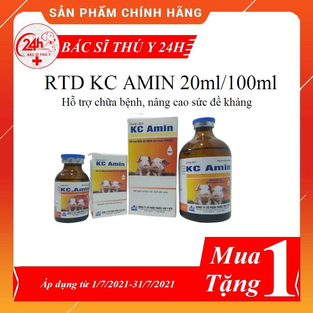 Thuốc thú y rtd kc amin 100ml hỗ trợ chữa bệnh, nâng cao sức đề kháng