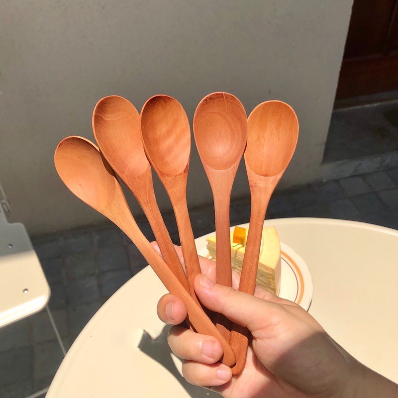 Thìa gỗ nhãn ăn cơm xuất nhật 19x4cm | galihomecook tgn-21