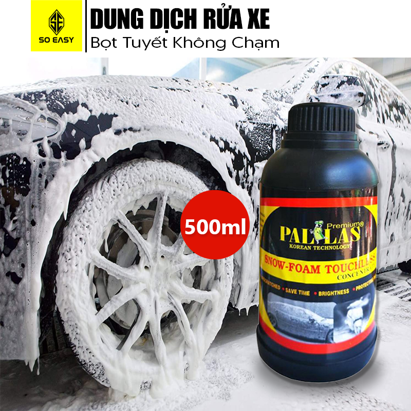 [HCM]Dung dịch rửa xe bọt tuyết không chạm Pallas Snow-foam Touchless nước rửa xe bảo vệ mặt sơn không gây vết ố trắng mốc cho xe hơi xe máy ô tô xe tải P-0502
