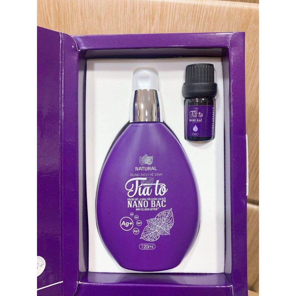 Dung dịch vệ sinh tía tô NANO BẠC 120ml (tặng kèm nước hoa mini)