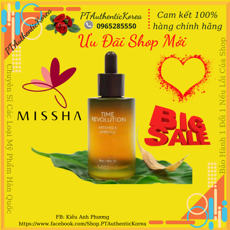 Tinh Chất Chiết Xuất Ngải Cứu Missha Time Revolution Artemisia Ampoule 50ml.-PTAuthenticKorea