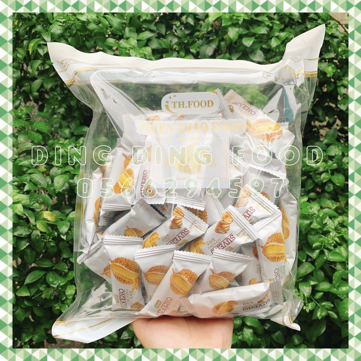 Mới - Bánh Xốp Suveno Vị Sầu Riêng ( Khoảng 50 Cái ), Bánh Sữa Chua Giòn Thiên Thảo, Bánh Xốp Kem Trái Cây, Ăn Vặt Siêu Ngon, DING DING FOOD