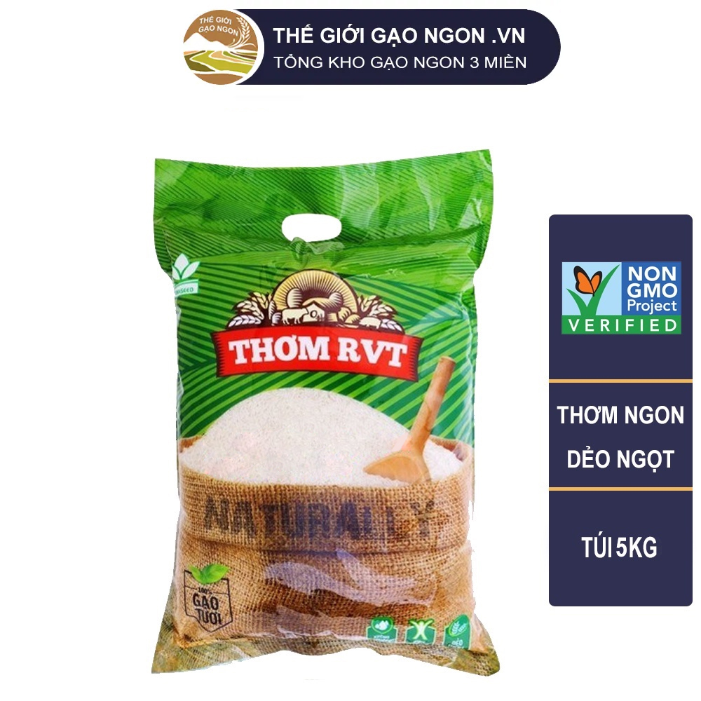 Gạo thơm rvt vinaseed túi 5kg - nhà phân phối chính hãng - giá sỉ, date mới