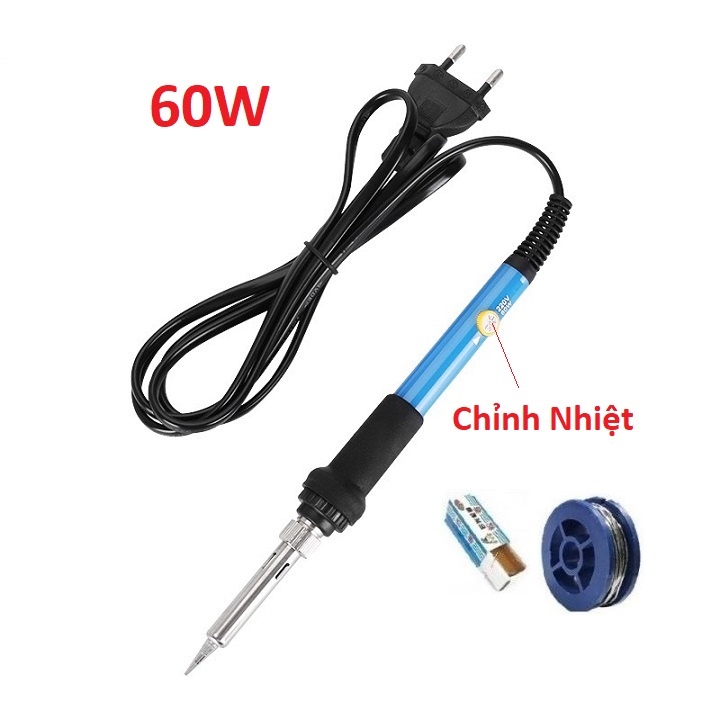Mỏ hàn chì - Mỏ hàn thiếc 60W TQ 936 có điều chỉnh nhiệt độ , kèm thiếc và nhựa thông