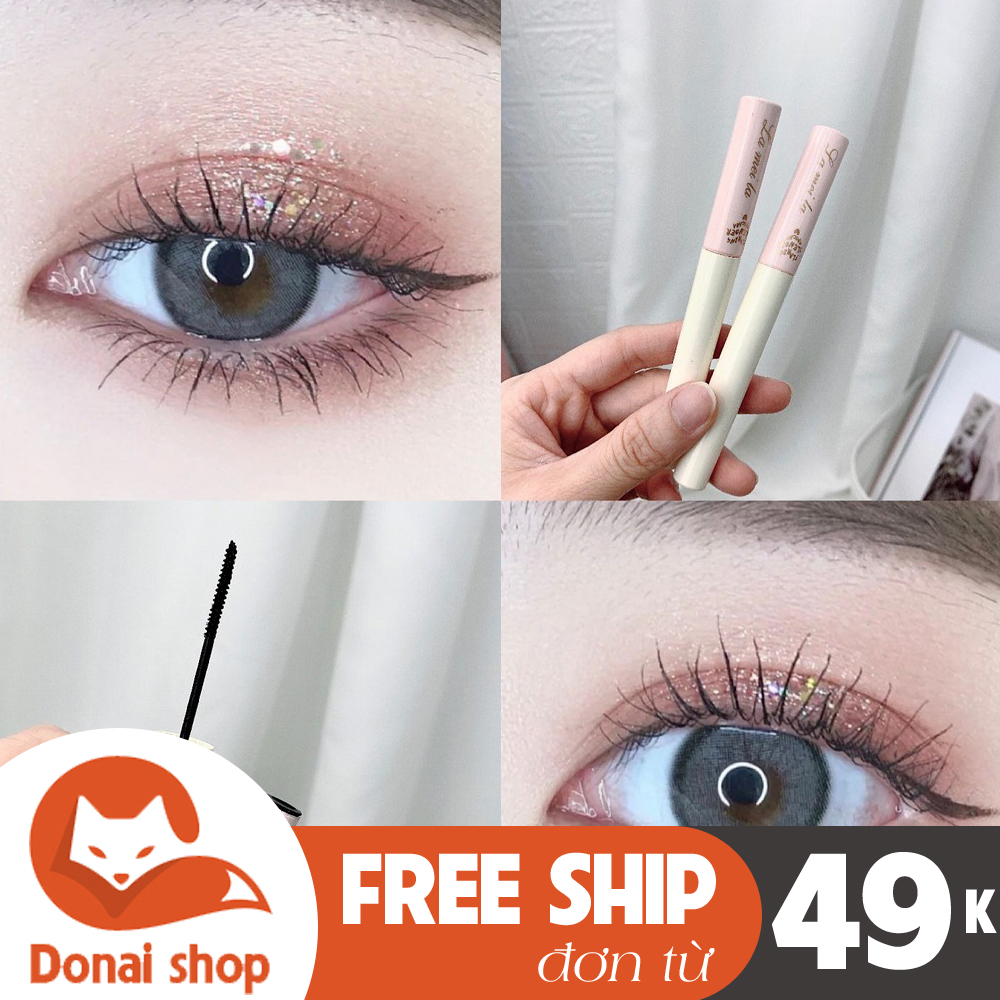(Có video) Mascara Siêu Mảnh Tơi Mi, Chân mày, lông mày không trôi không lem Lameila Skinny Microcara Vỏ Hồng DSMCR