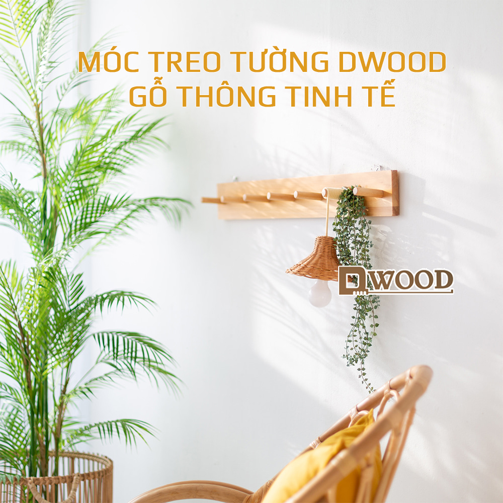 Móc treo đồ Dwood đa năng từ gỗ thông- Móc treo đồ gỗ sử dụng trong nhiều không gian