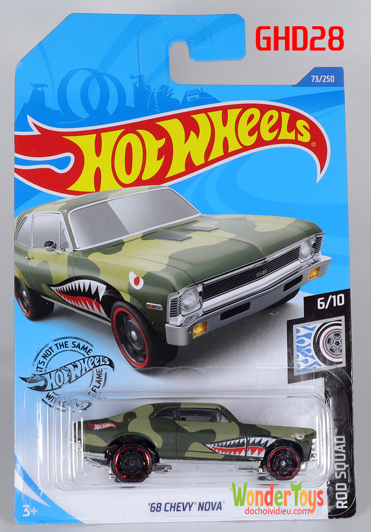 Xe mô hình hot wheels '68 chevy nova collections rod squad - 2020 - ghd28