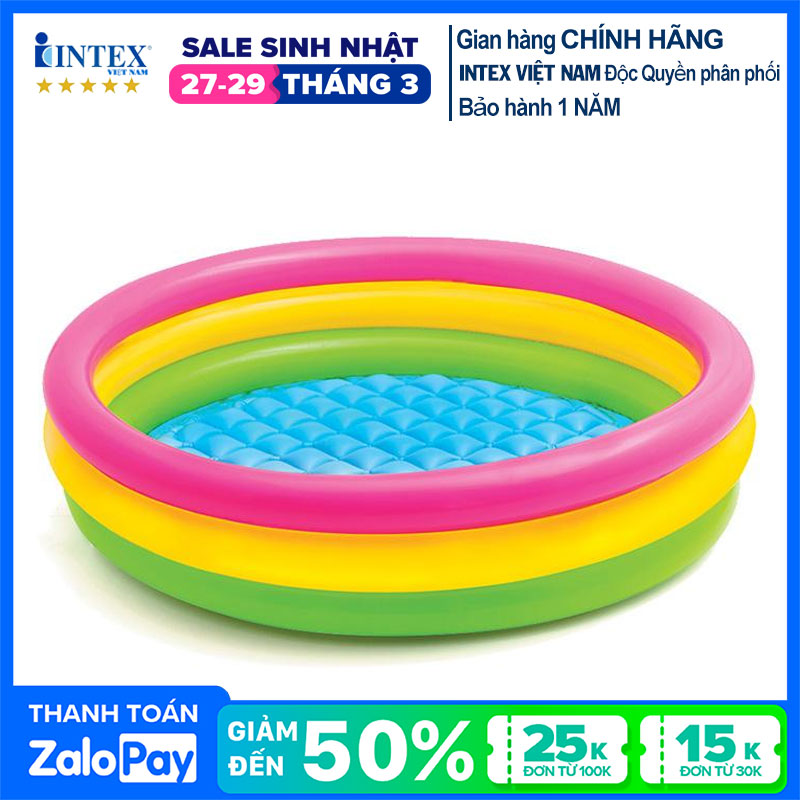 Bể bơi phao 3 tầng 1m14 INTEX 57412 - Hồ bơi cho bé mini, Bể bơi phao trẻ em