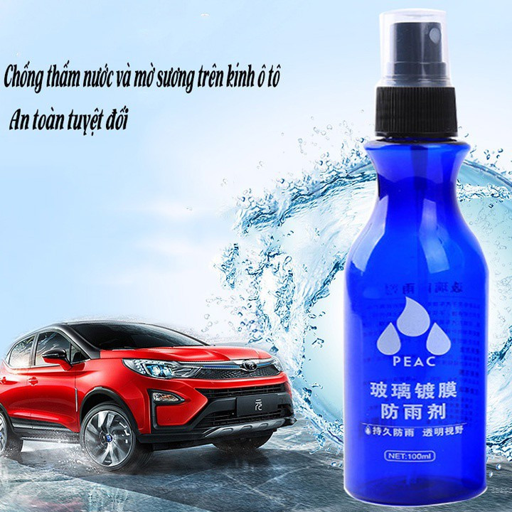 Chai xịt nano chống thấm kính cho xe hơi – Bình xịt chống bám nước Peac