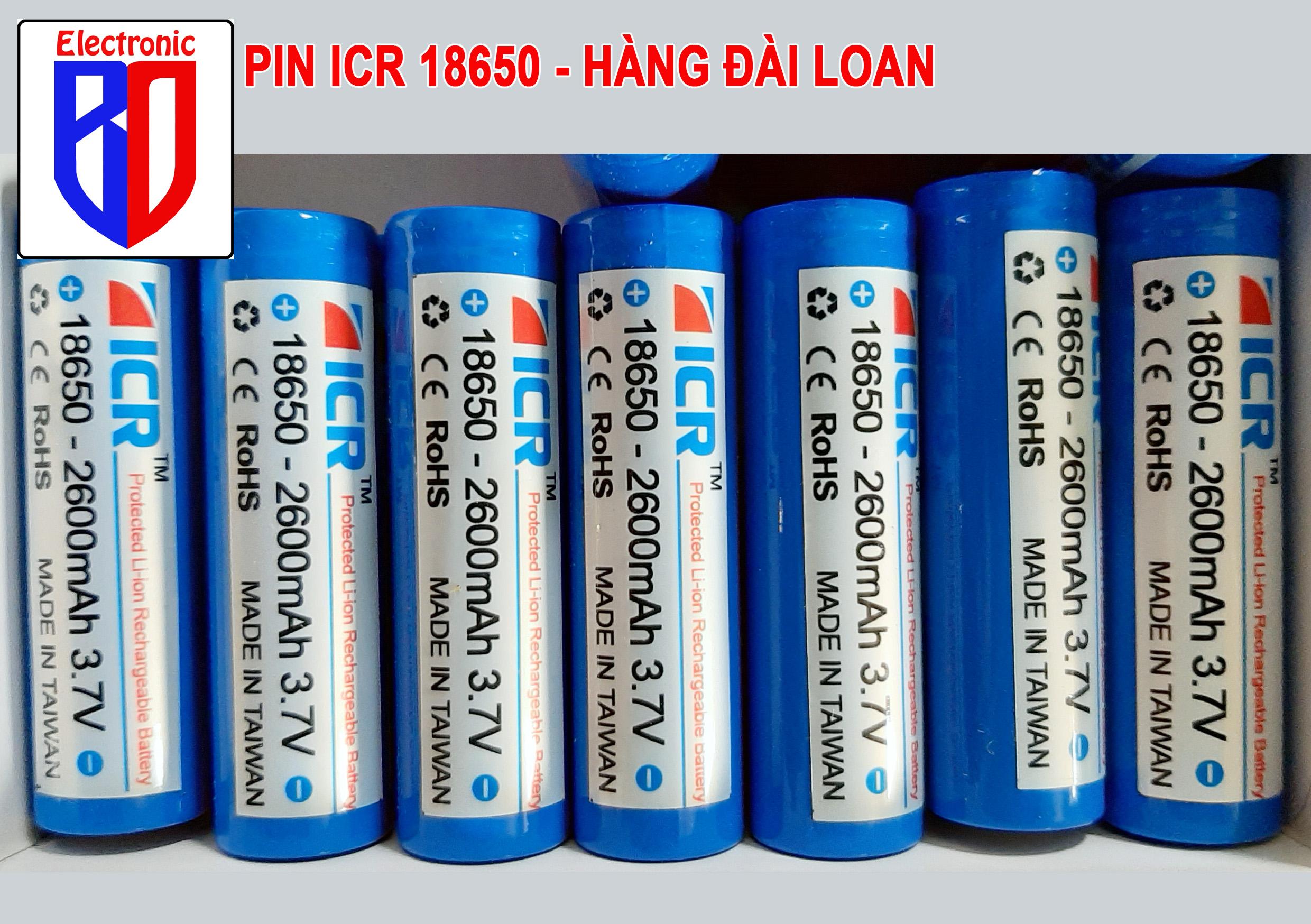 Pin ICR 18650 sạc 3.9v 2600mah dòng xả Cao hoàn toàn mới 10A