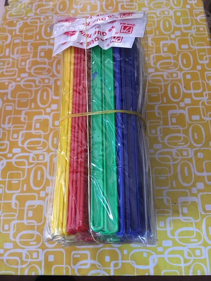 100 cây que tính học toán cho bé 15cm nhiều màu