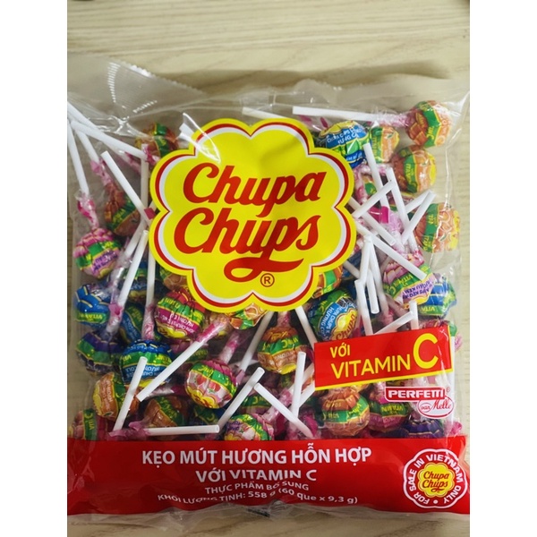 Kẹo mút Chupa Chups hương trái cây gói 558g - 60 que