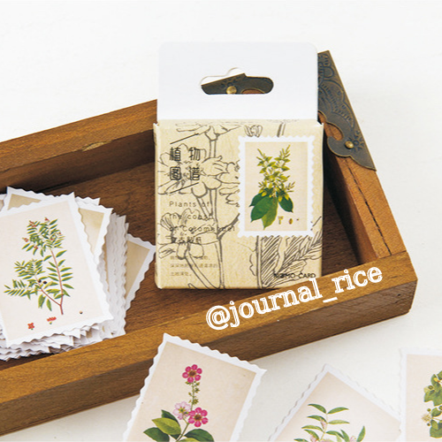 Hộp 45 sticker Tem Thư Thảo Dược trang trí planner scrapbook