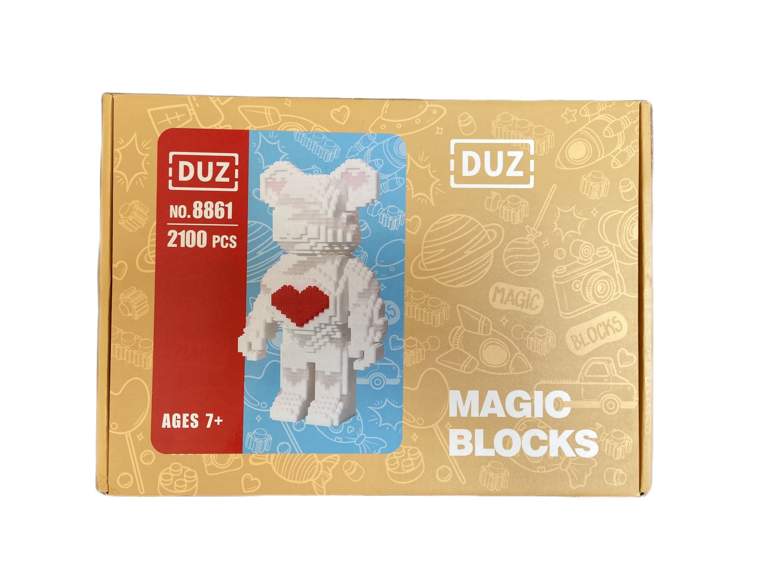 Xếp hình Lego 3D BearBrick ngồi cute cỡ 20cm ( 2000+ mảnh)