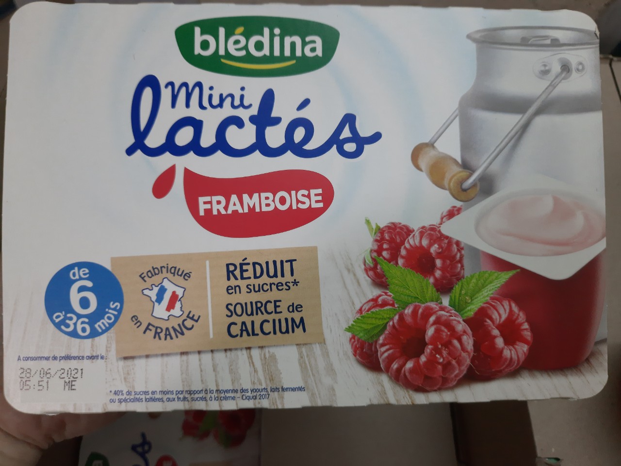 SỮA CHUA NGUỘI BLEDINA VỊ MÂM XÔI VỈ 6 HỘP 330G