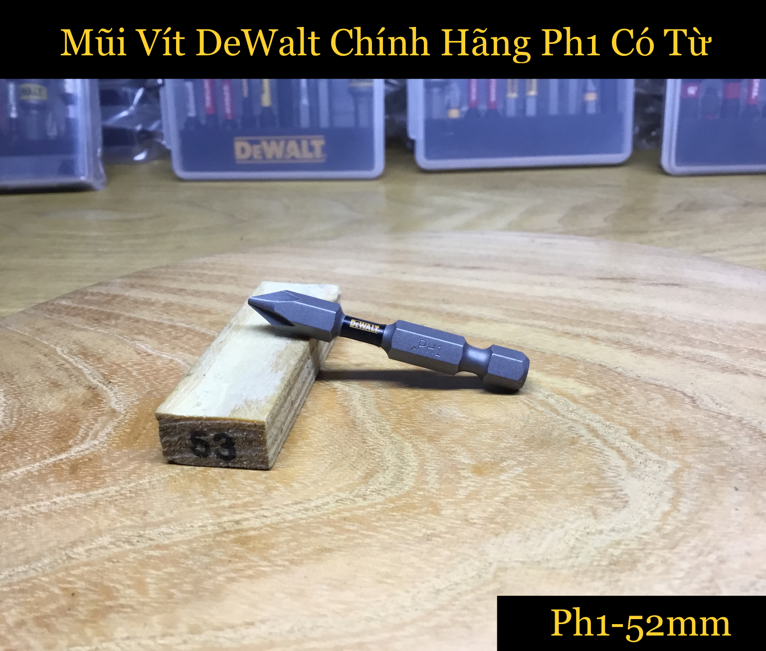 Mũi vít dewalt tem đen chính hãng ph1 52mm có từ