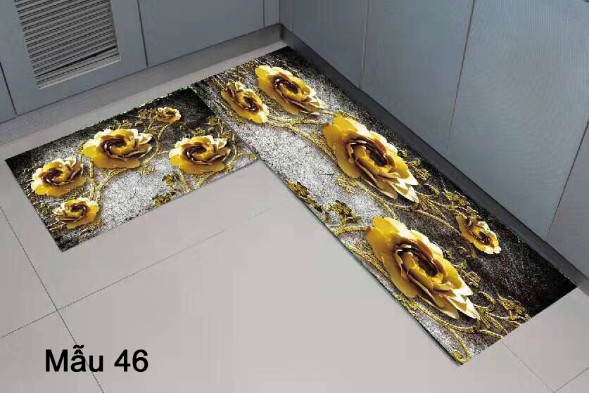 THẢM BẾP BALI TRỐNG TRƠN HÌNH HOA HỒNG ĐEN SIÊU SANG