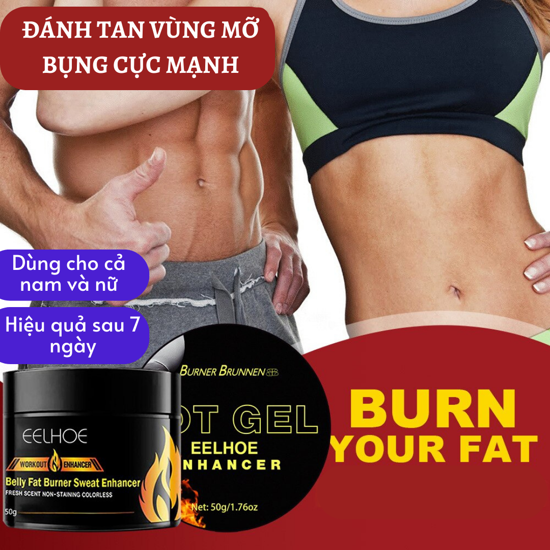 Gel tạo múi, Chuyên GYM tăng cơ săn chắc,giảm mỡ, tạo cơ bụng 6 múi cho cả Nam và Nữ Belly Fat Burner Sweat Enhancer 50g EELHOE Đốt Mỡ Giảm Cân Toàn Thân Thon Gọn Cơ Thể an Toàn Tự Nhiên
