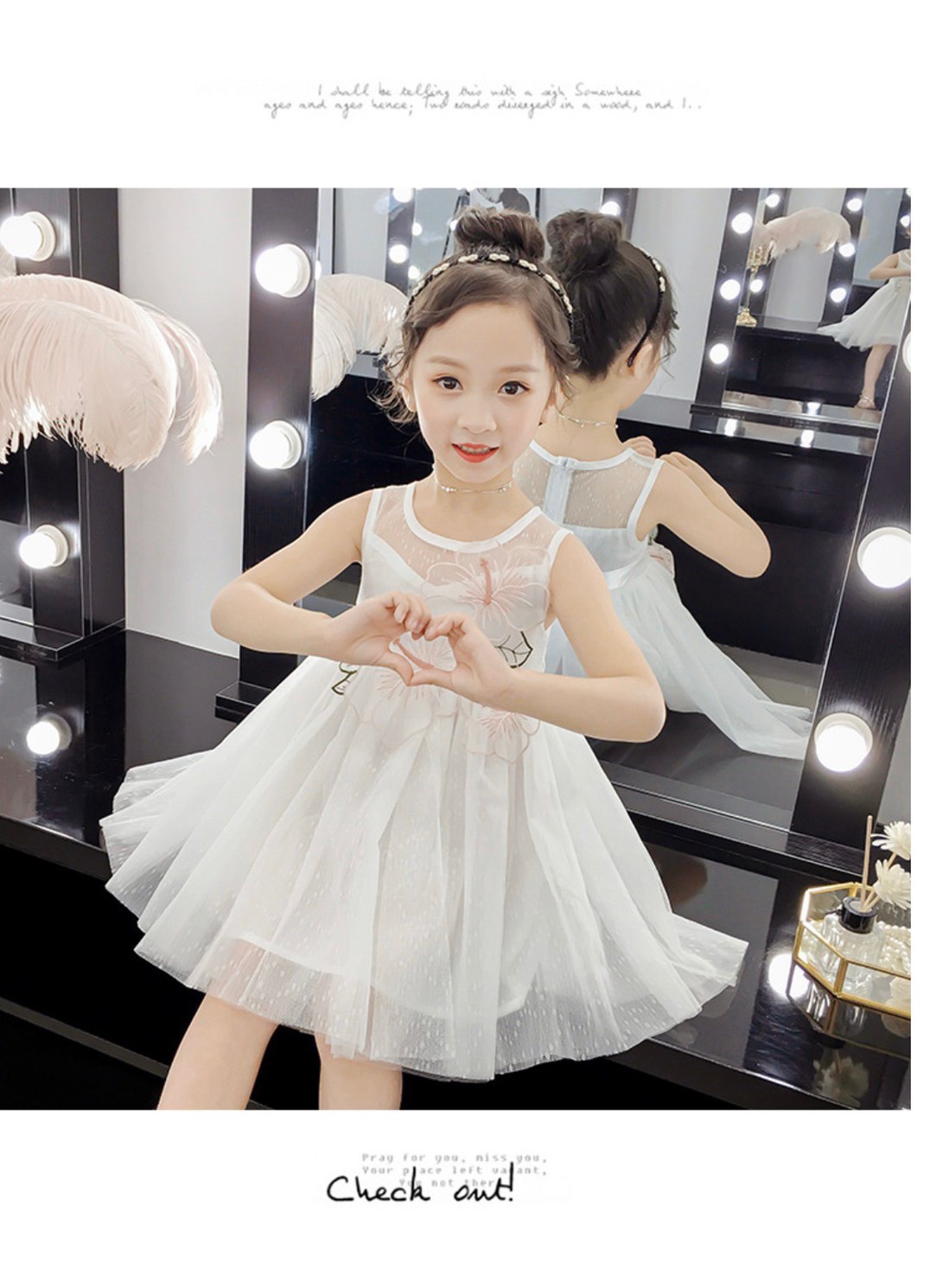 Váy công chúa hoa ngực vải ren cao cấp cực sang chảnh cho bé gái đón hè