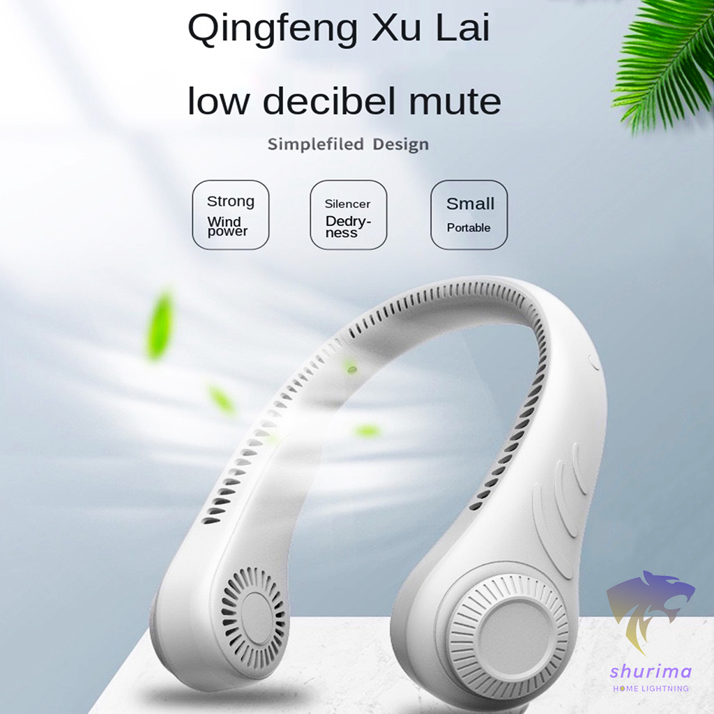 Quạt đeo cổ không cánh siêu mát 3 chế độ không gây ồn sạc USB tích điện quạt mini thời trang Quingfeng Xulai
